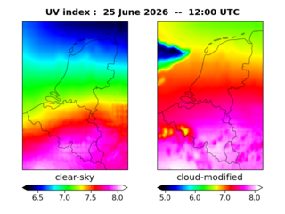 UV index map at 1200 UTC