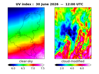 UV index map at 1200 UTC