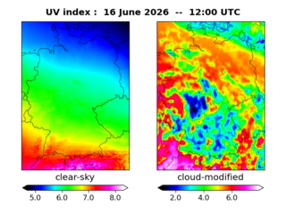 UV index map at 1200 UTC