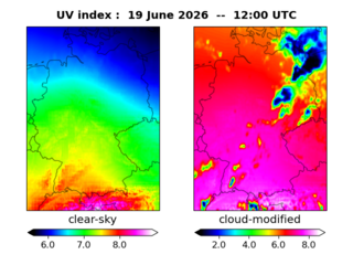 UV index map at 1200 UTC