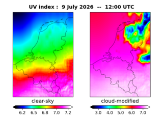 UV index map at 1200 UTC