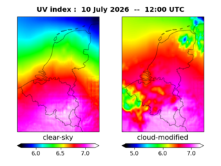 UV index map at 1200 UTC