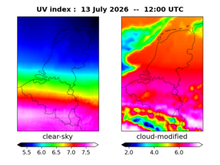 UV index map at 1200 UTC