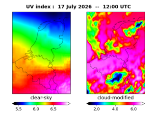 UV index map at 1200 UTC