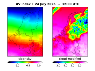 UV index map at 1200 UTC