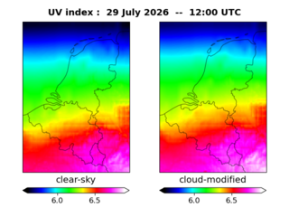 UV index map at 1200 UTC