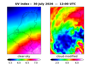 UV index map at 1200 UTC