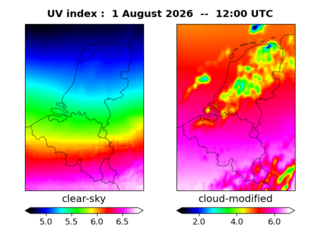 UV index map at 1200 UTC