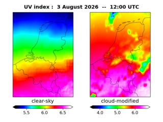 UV index map at 1200 UTC