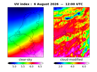 UV index map at 1200 UTC