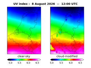 UV index map at 1200 UTC