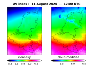 UV index map at 1200 UTC