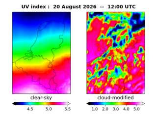 UV index map at 1200 UTC