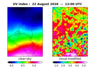 UV index map at 1200 UTC