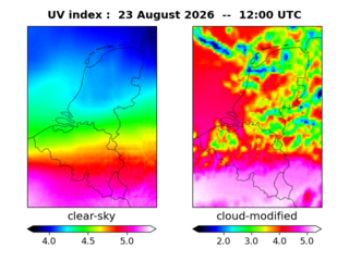 UV index map at 1200 UTC
