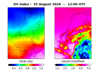 UV index map at 1200 UTC