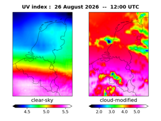 UV index map at 1200 UTC