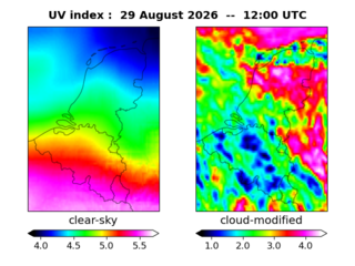 UV index map at 1200 UTC
