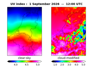 UV index map at 1200 UTC