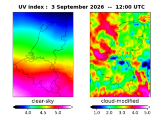UV index map at 1200 UTC