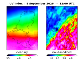 UV index map at 1200 UTC