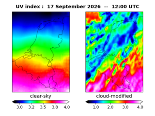 UV index map at 1200 UTC