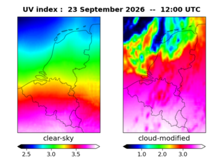 UV index map at 1200 UTC