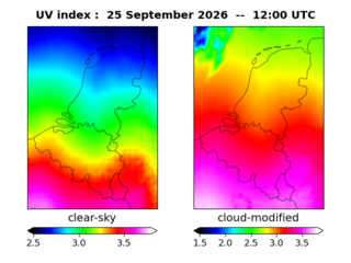UV index map at 1200 UTC