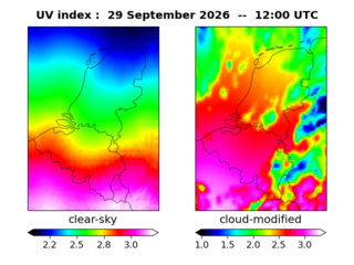 UV index map at 1200 UTC
