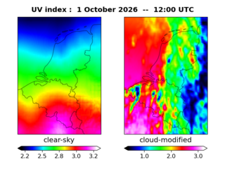 UV index map at 1200 UTC