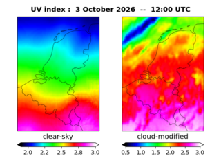 UV index map at 1200 UTC