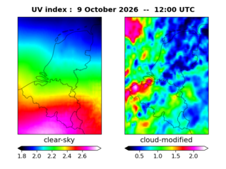 UV index map at 1200 UTC