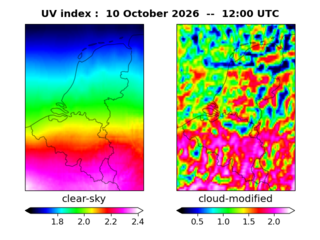 UV index map at 1200 UTC