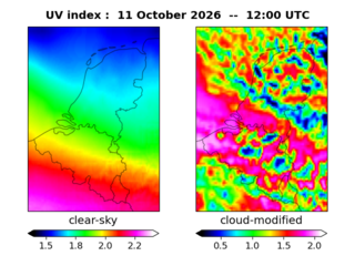 UV index map at 1200 UTC